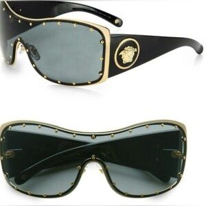 AUTHENTIC Versace Studded Shield Sunglasses